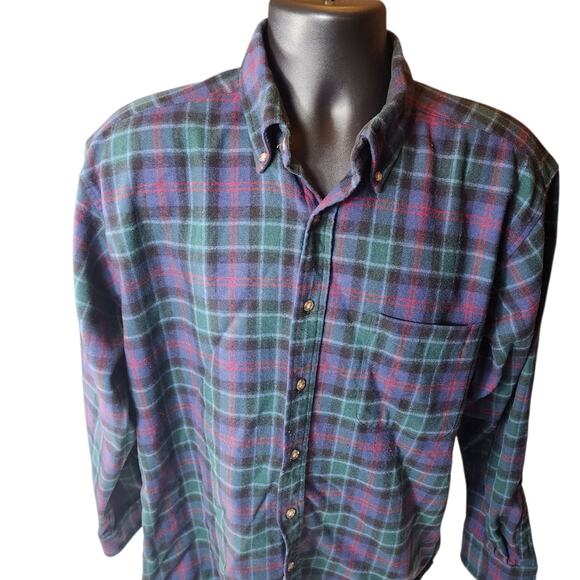 Pendleton Fireside Flannel Shirt Mens Large Wool Tartan Plaid Vintage Lumberjack - Picture 1 of 14